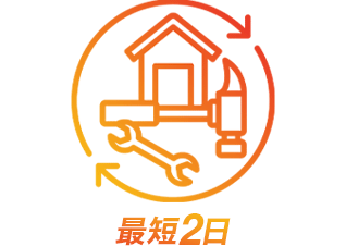 最短2日のスピード施工